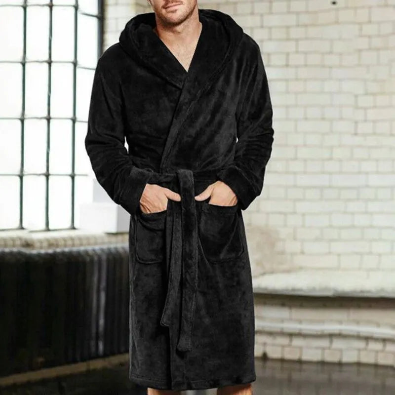 Peignoir à capuche confort homme ambiance cocooning l Peignoir et bain