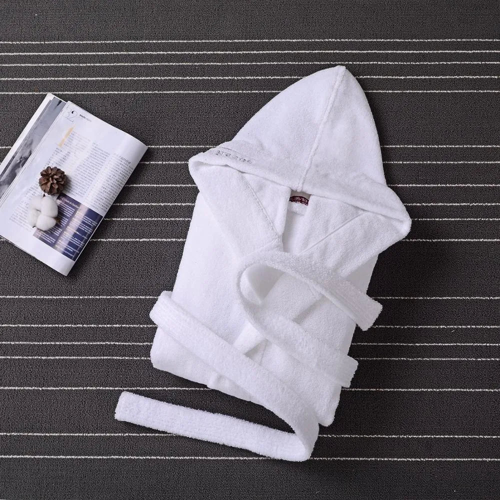 Peignoir coton chaud à capuche homme hiver