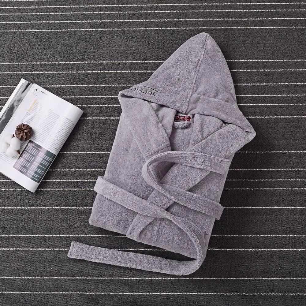 Peignoir coton chaud à capuche homme hiver