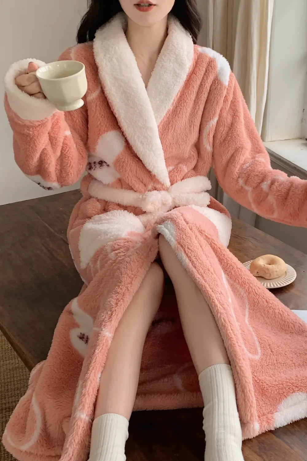 Peignoir femme élégant et chaud pour l'hiver