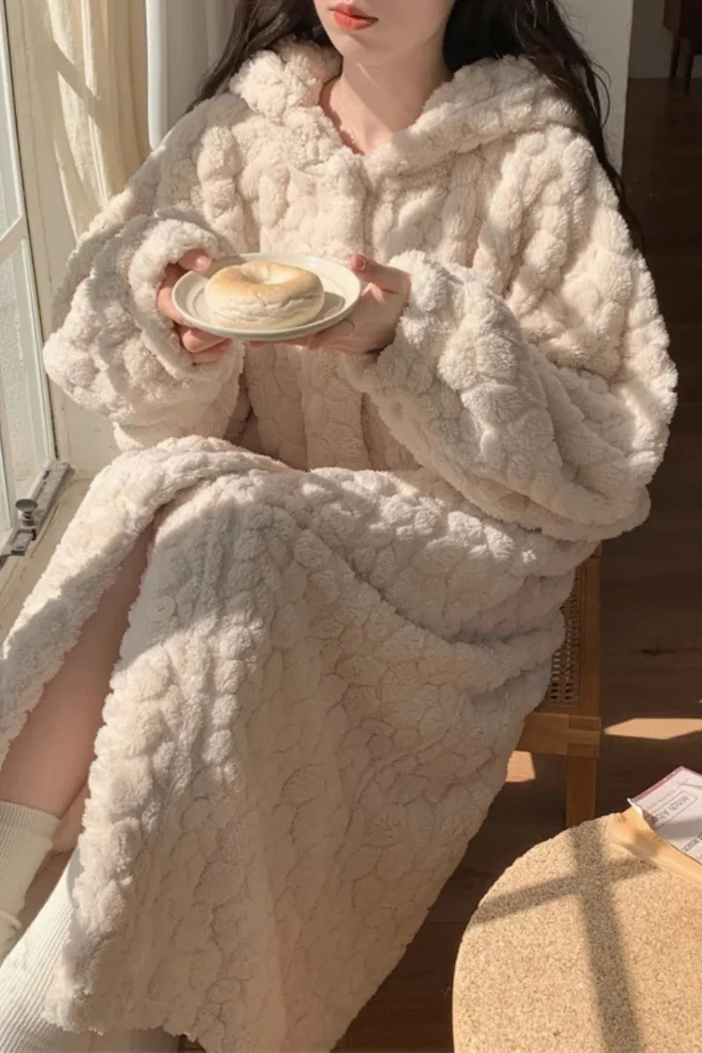 Peignoir cocooning imprimé floral pour femme