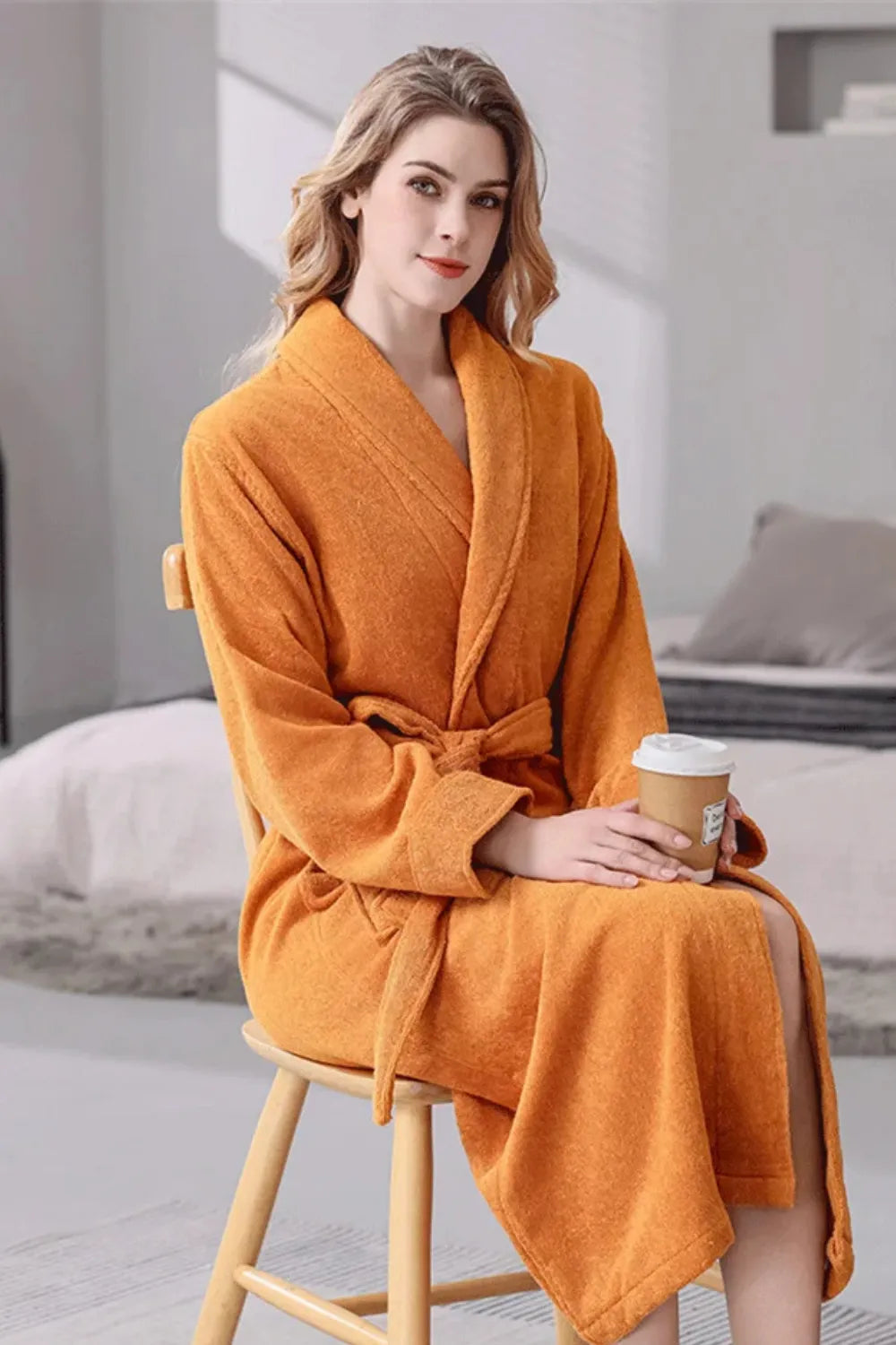 Peignoir doux de douche femme élégant et confortable