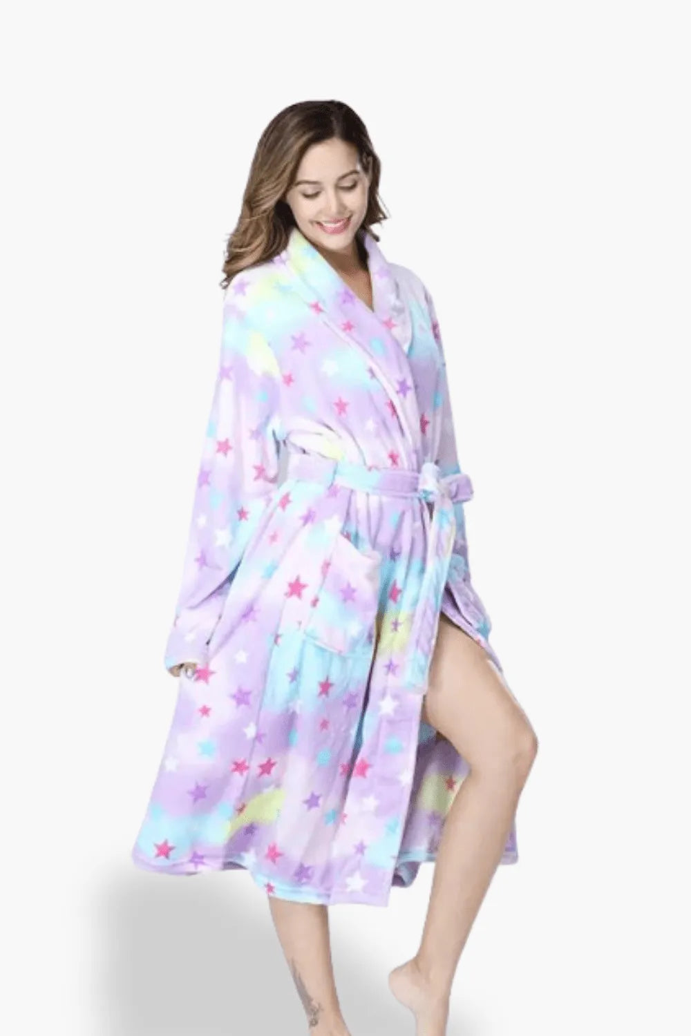 Peignoir léger en coton style kimono pour femme