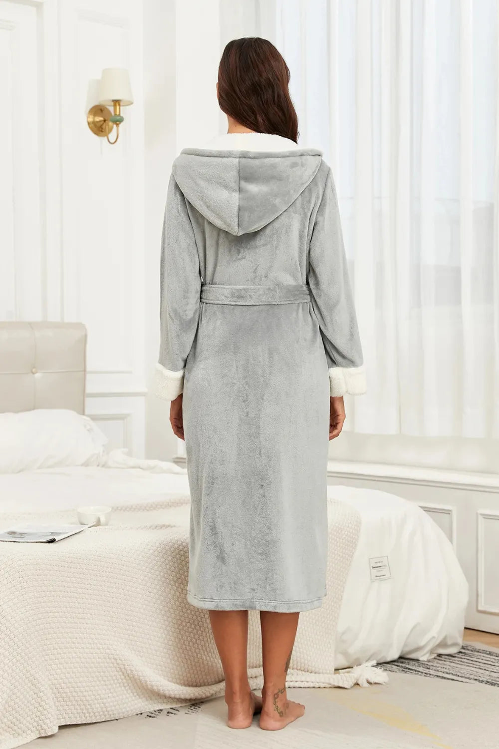 Peignoir à capuche douillet style cocooning