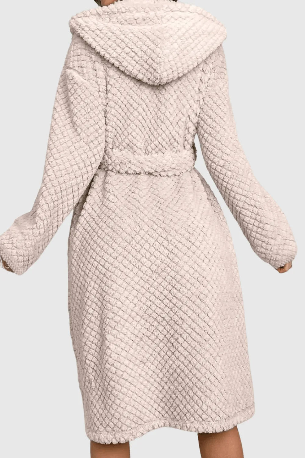 Peignoir à capuche douillet femme pour détente