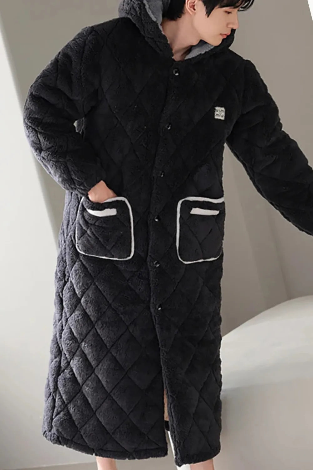 Peignoir plaid cocooning pour homme élégant