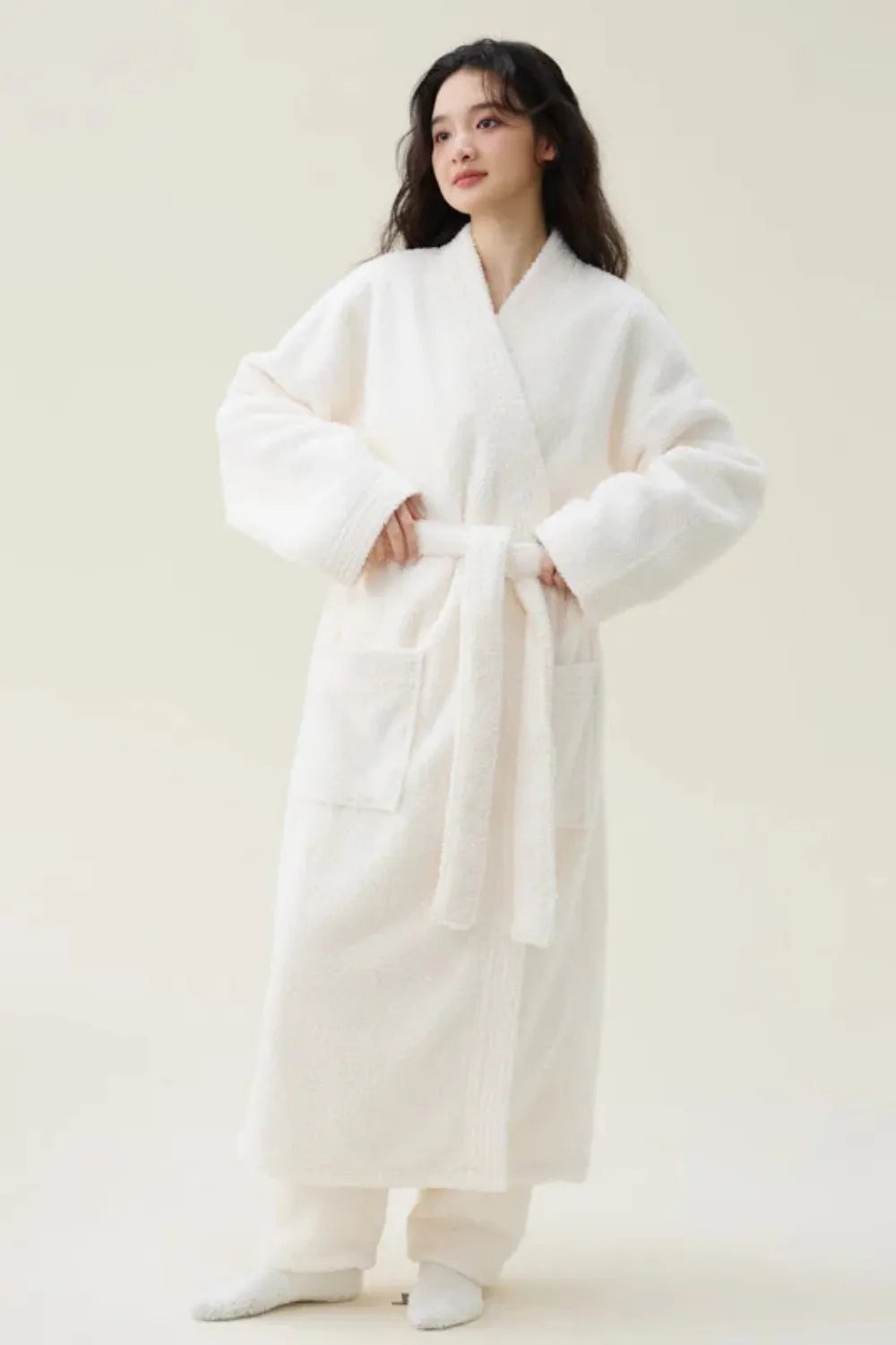 Peignoir ultra doux en microfibre pour femme