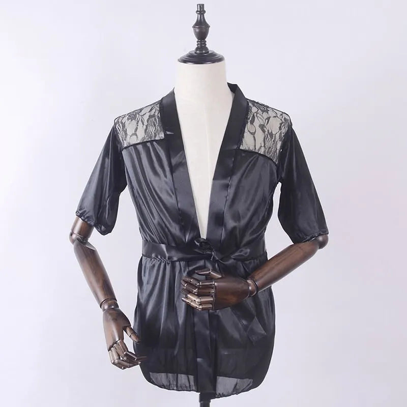 Peignoir élégant en dentelle féminine pour soirée