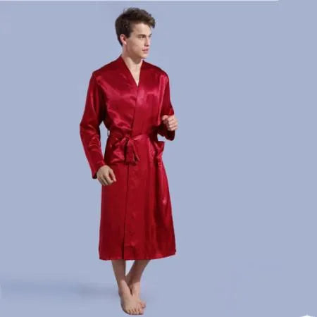 Peignoir élégant pour homme style kimono cosy