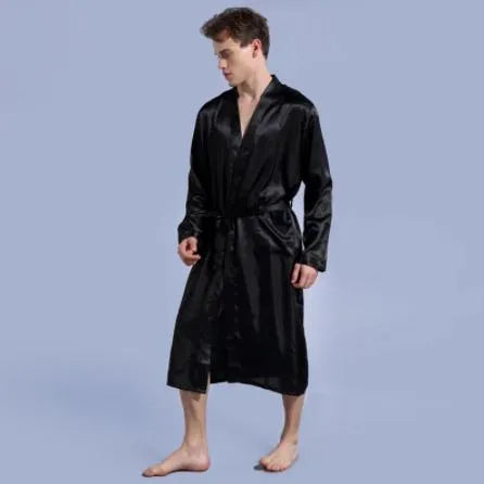 Peignoir élégant pour homme style kimono cosy