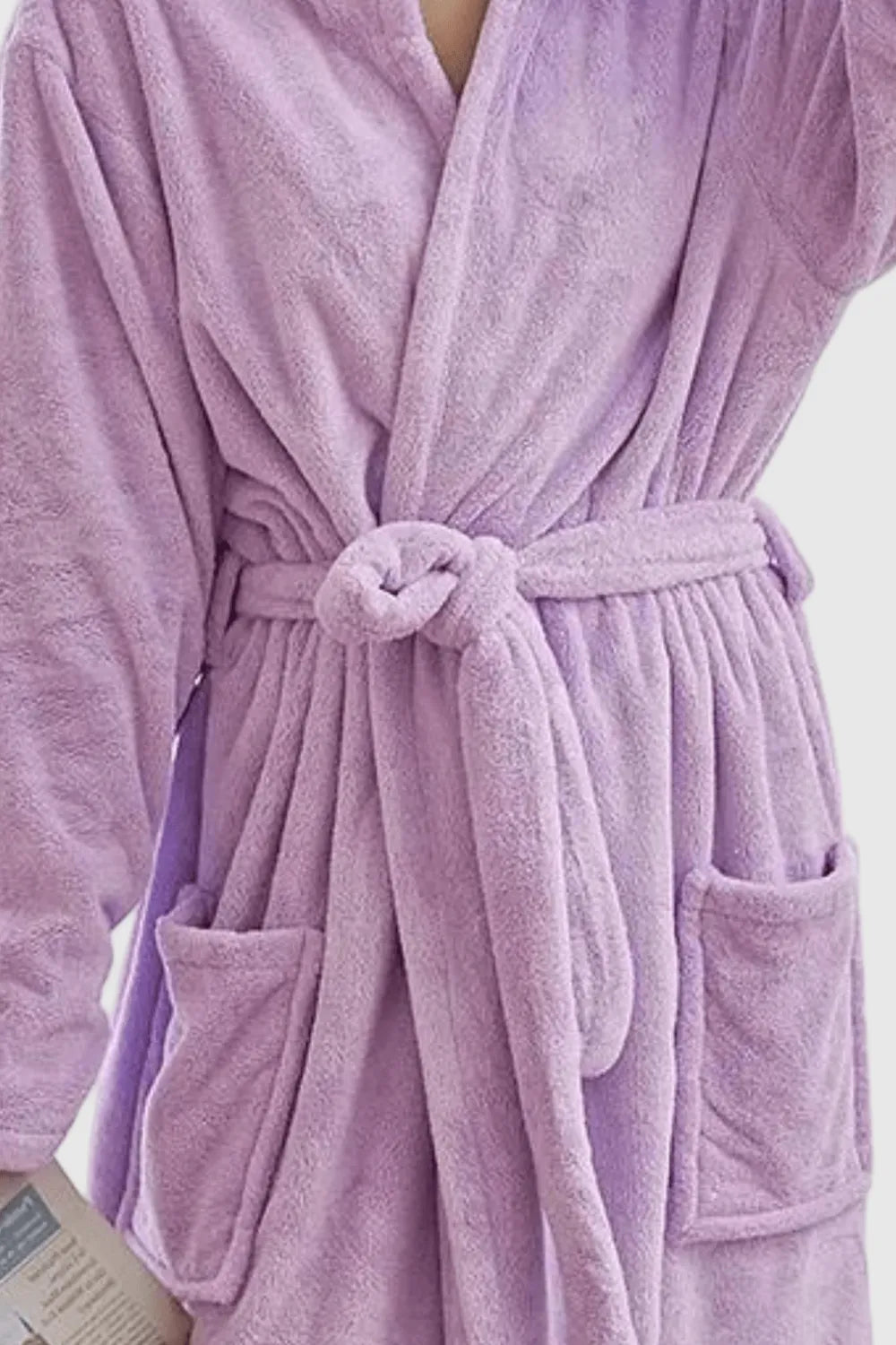 Peignoir moelleux femme avec capuche pour l'hiver