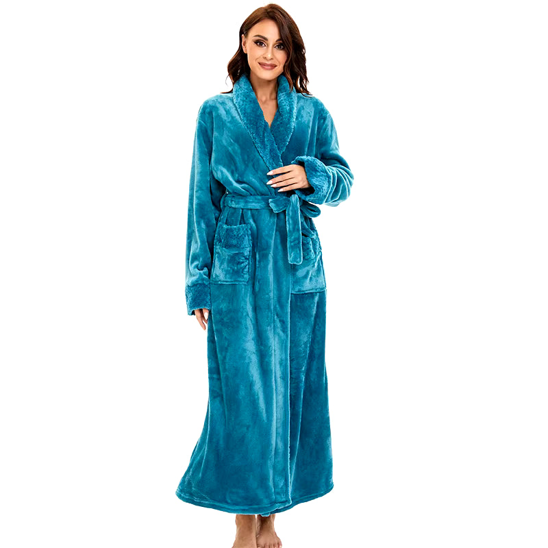 Peignoir extra long d'hiver pour femme douillet