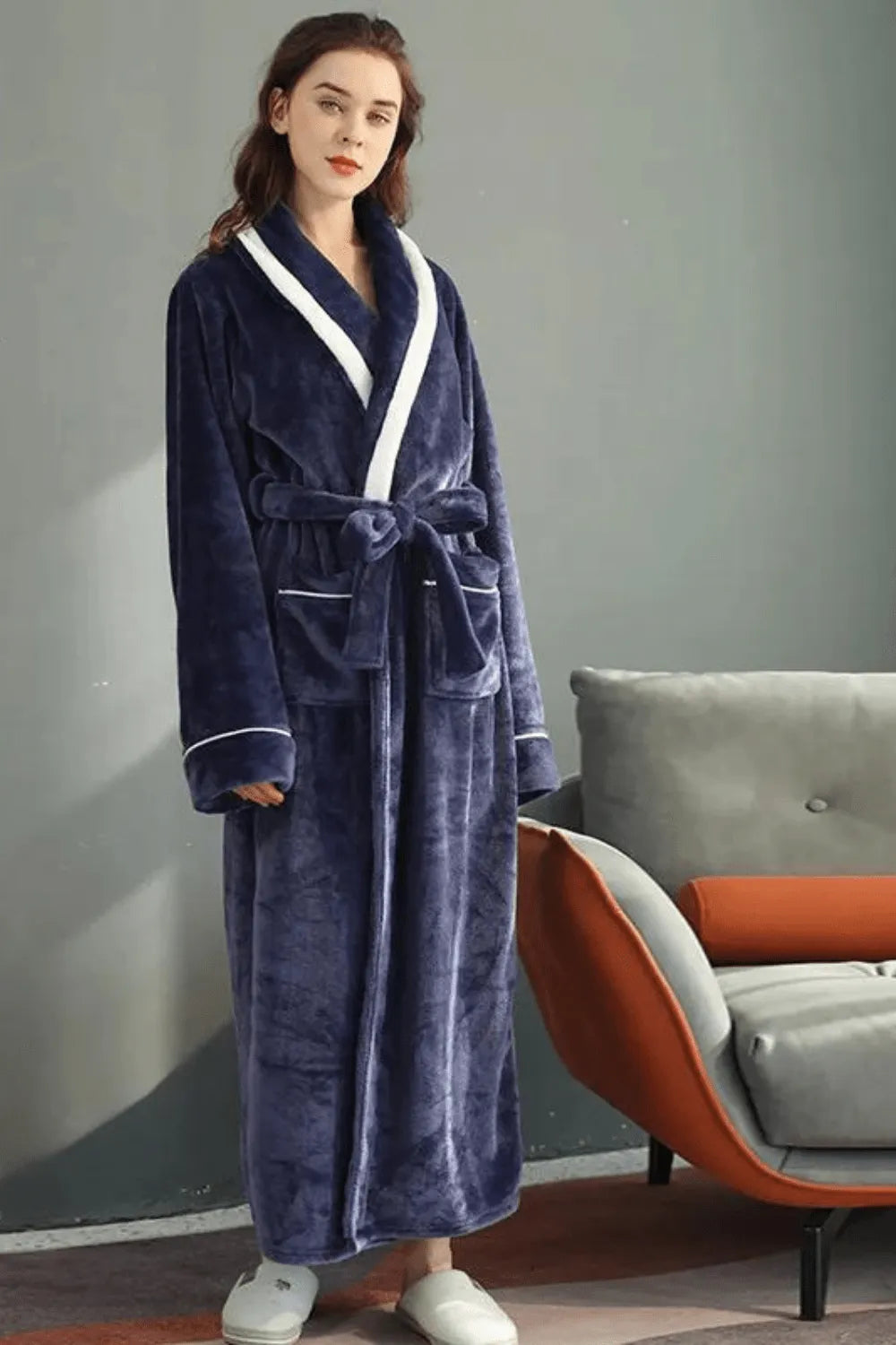 Peignoir élégant à motifs fleuris pour femme