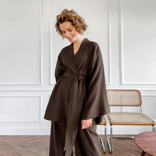 Ensemble confortable en coton pour moments de détente Peignoir et bain
