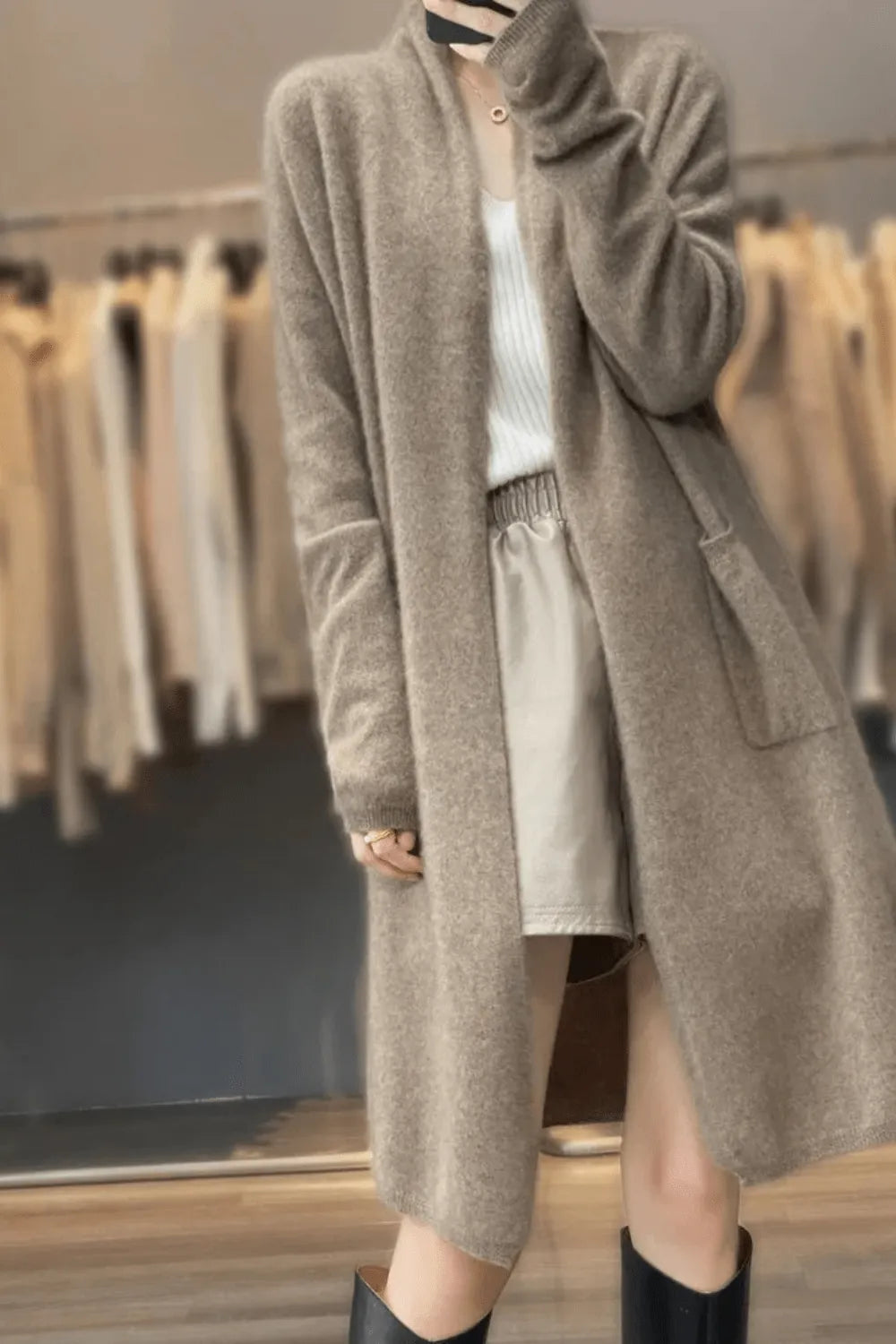 Kimono élégant à motifs pour détente à la maison Beige / Taille unique Peignoir et bain