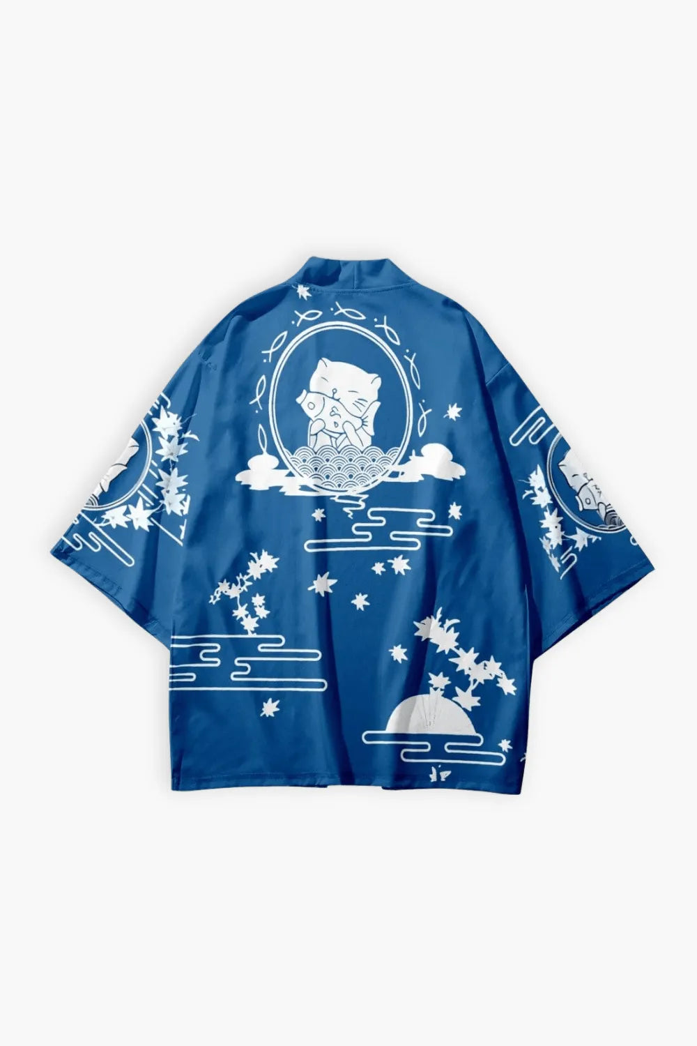Kimono élégant bleu pour femme ambiance zen Peignoir et bain