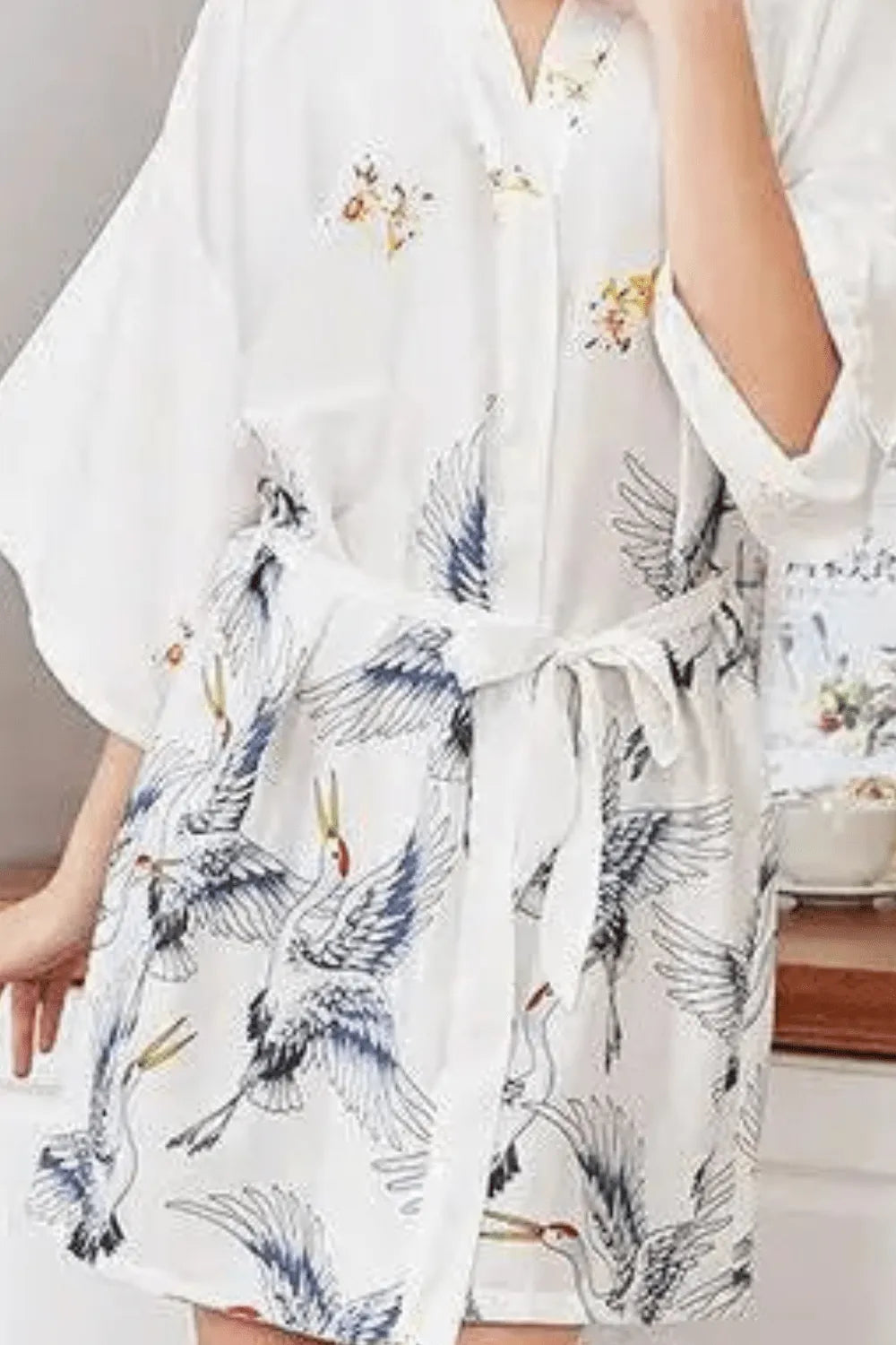 Kimono élégant floral pour femme Peignoir et bain