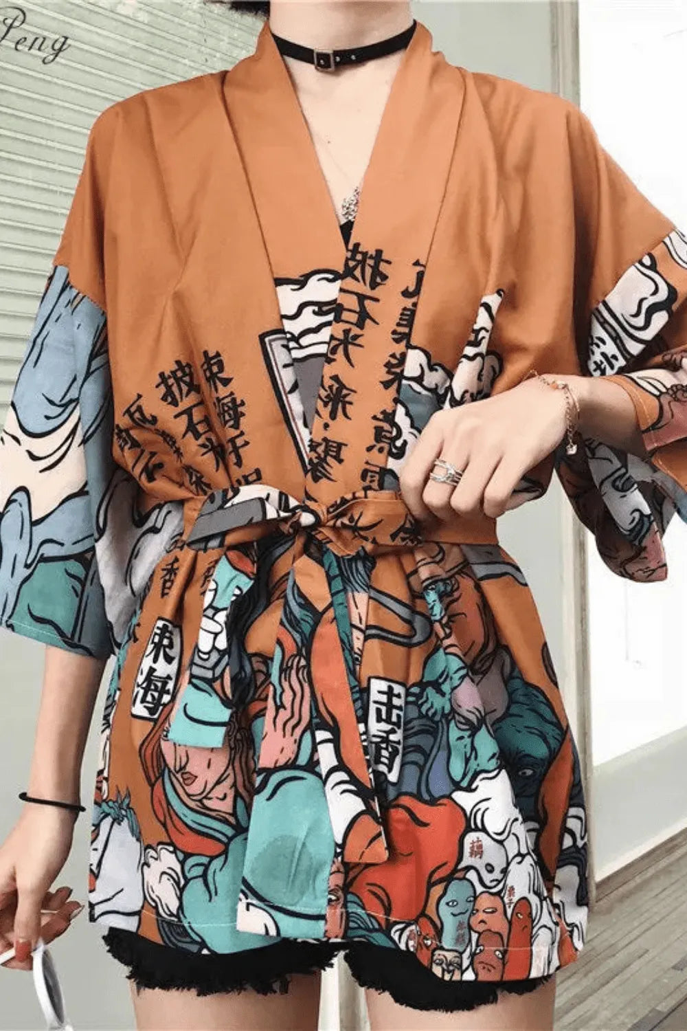 Kimono élégant imprimé floral pour femme Taille unique Peignoir et bain