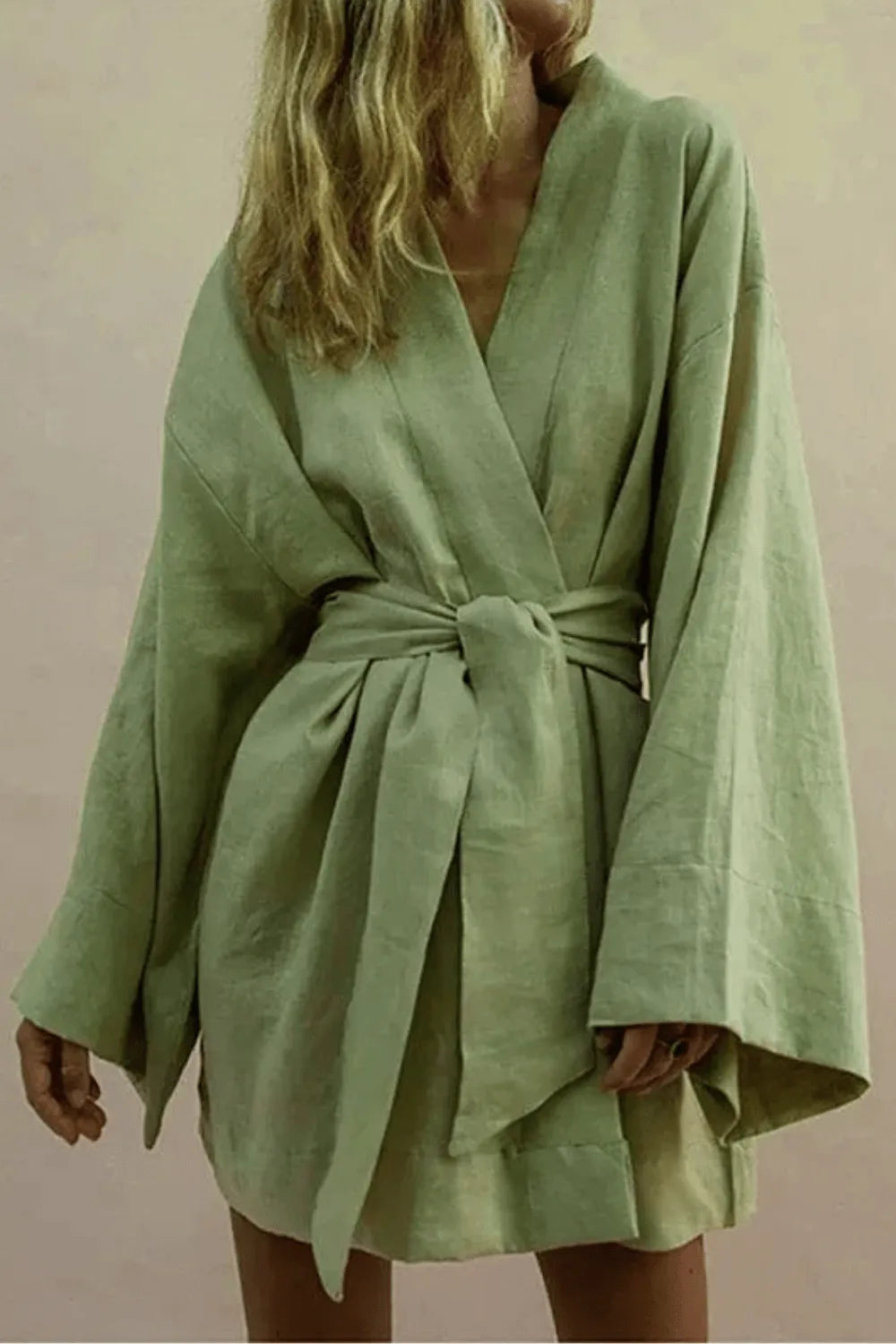 Kimono élégant japonais femme style traditionnel Vert / XXL Peignoir et bain