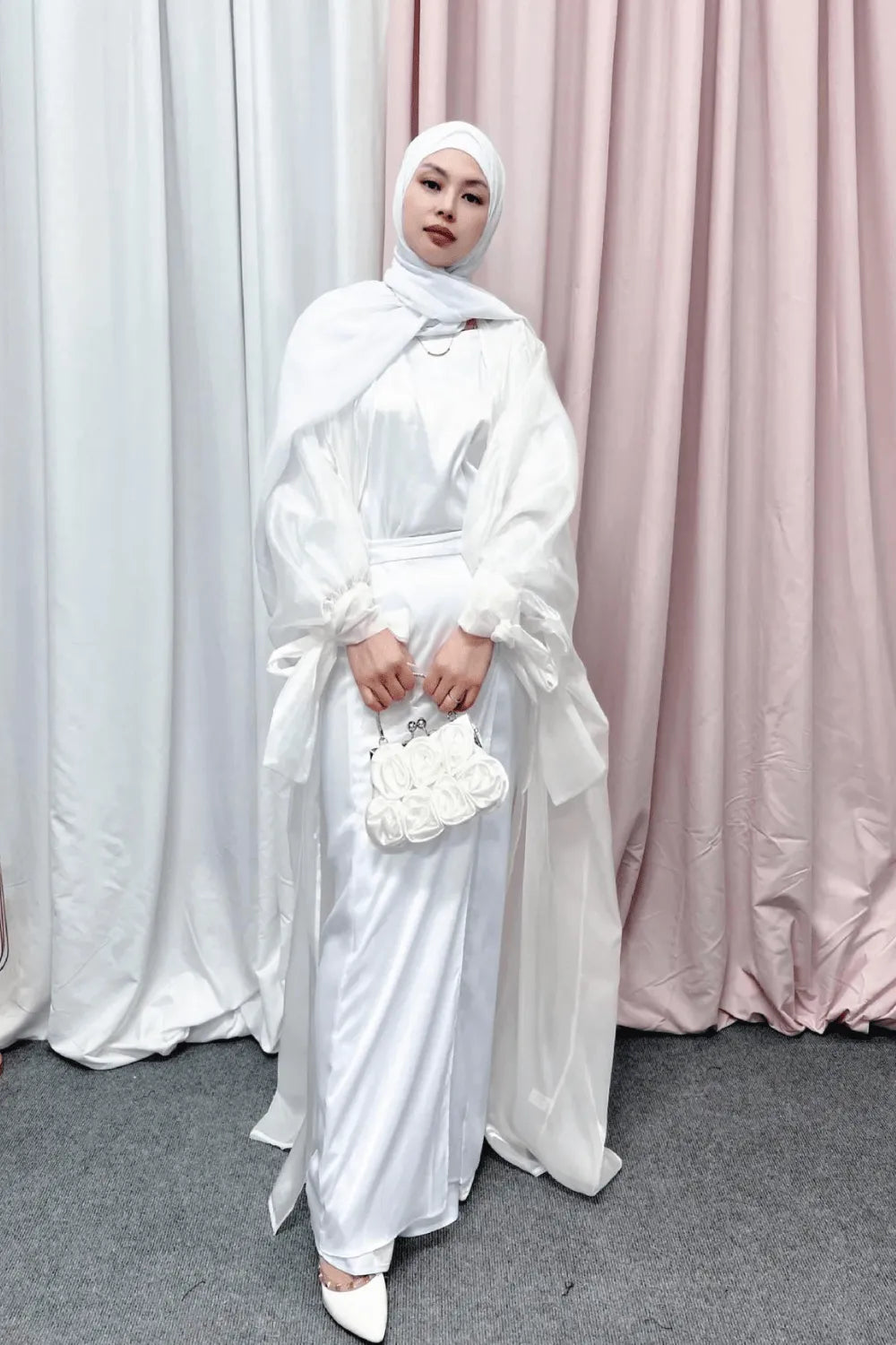 Kimono élégant mariage femme ambiance festive Blanc / XXL Peignoir et bain