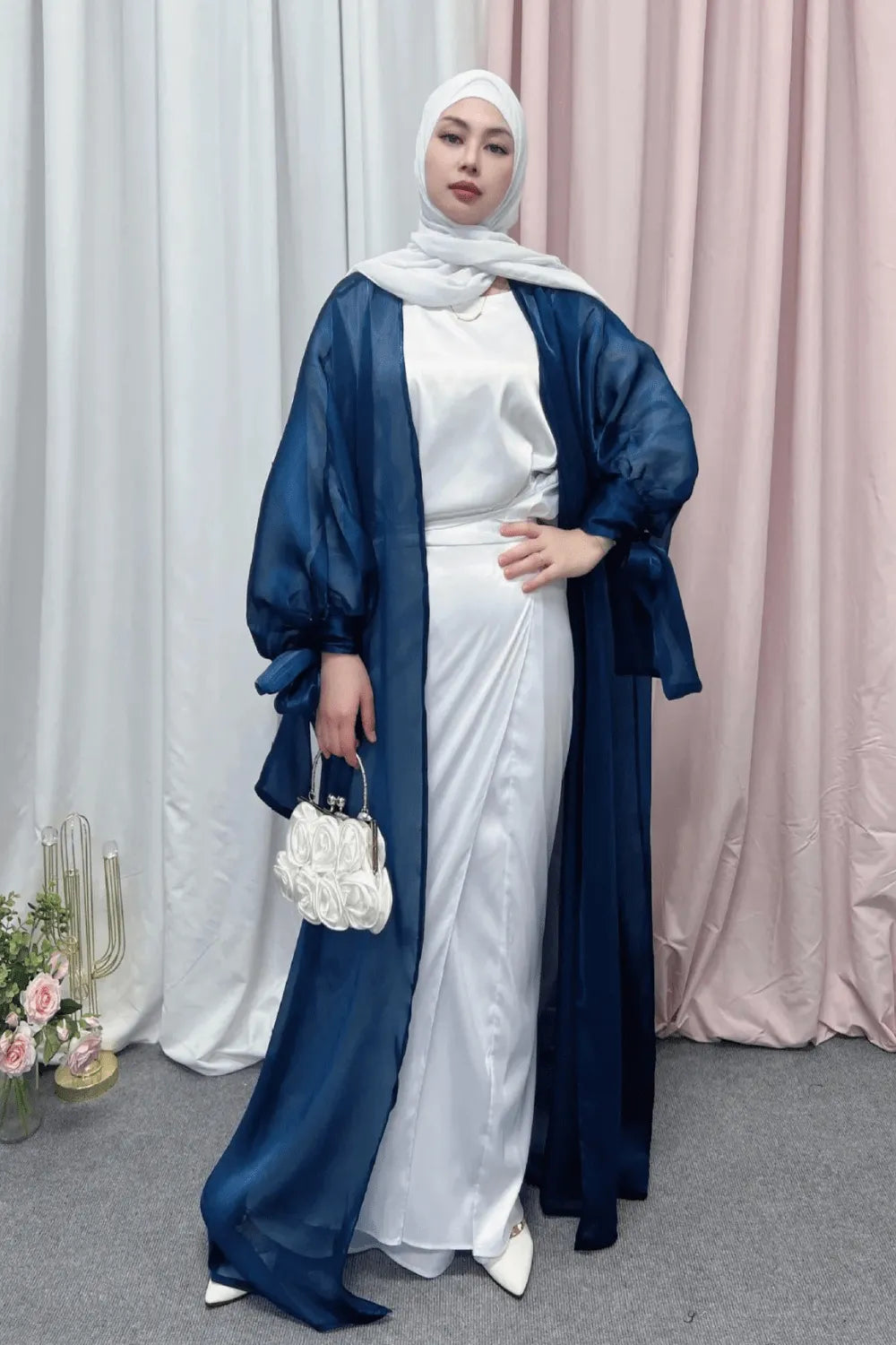 Kimono élégant mariage femme ambiance festive Bleu foncé / XXL Peignoir et bain