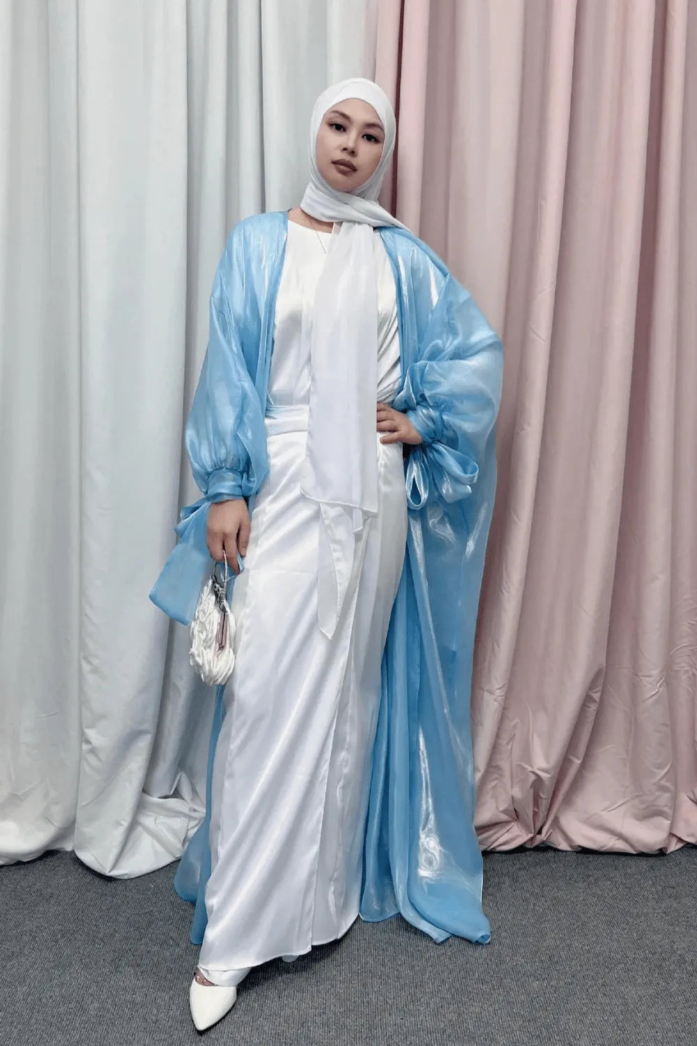 Kimono élégant mariage femme ambiance festive Bleu / XXL Peignoir et bain