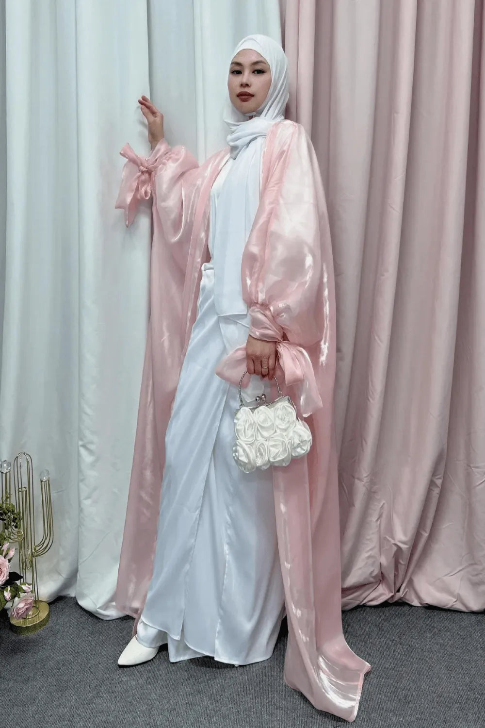 Kimono élégant mariage femme ambiance festive Rose / XXL Peignoir et bain
