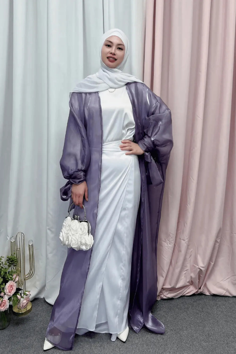 Kimono élégant mariage femme ambiance festive Violet / XXL Peignoir et bain
