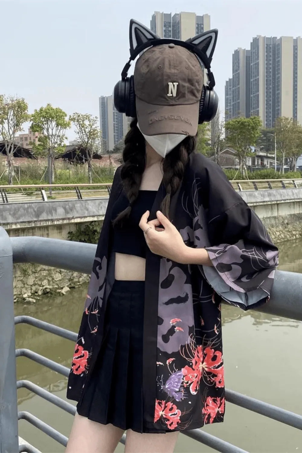 Kimono élégant noir pour soirées relaxantes Peignoir et bain