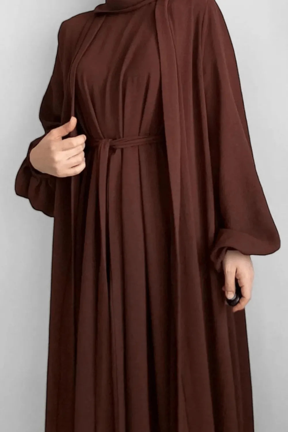 Kimono élégant pour femme musulmane style moderne Marron / XXL Peignoir et bain