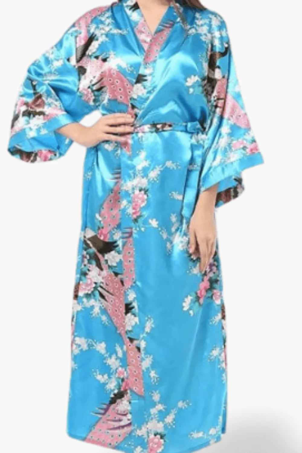 Kimono élégant pour femme style japonais fluide Peignoir et bain