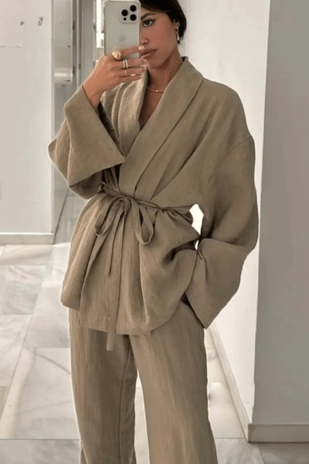 Kimono élégant pour femme style japonais L Peignoir et bain