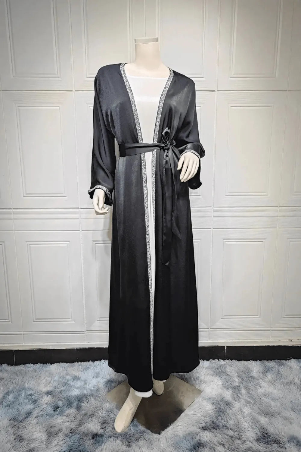 Kimono élégant pour soirée femme ambiance chic Noir / XXL Peignoir et bain