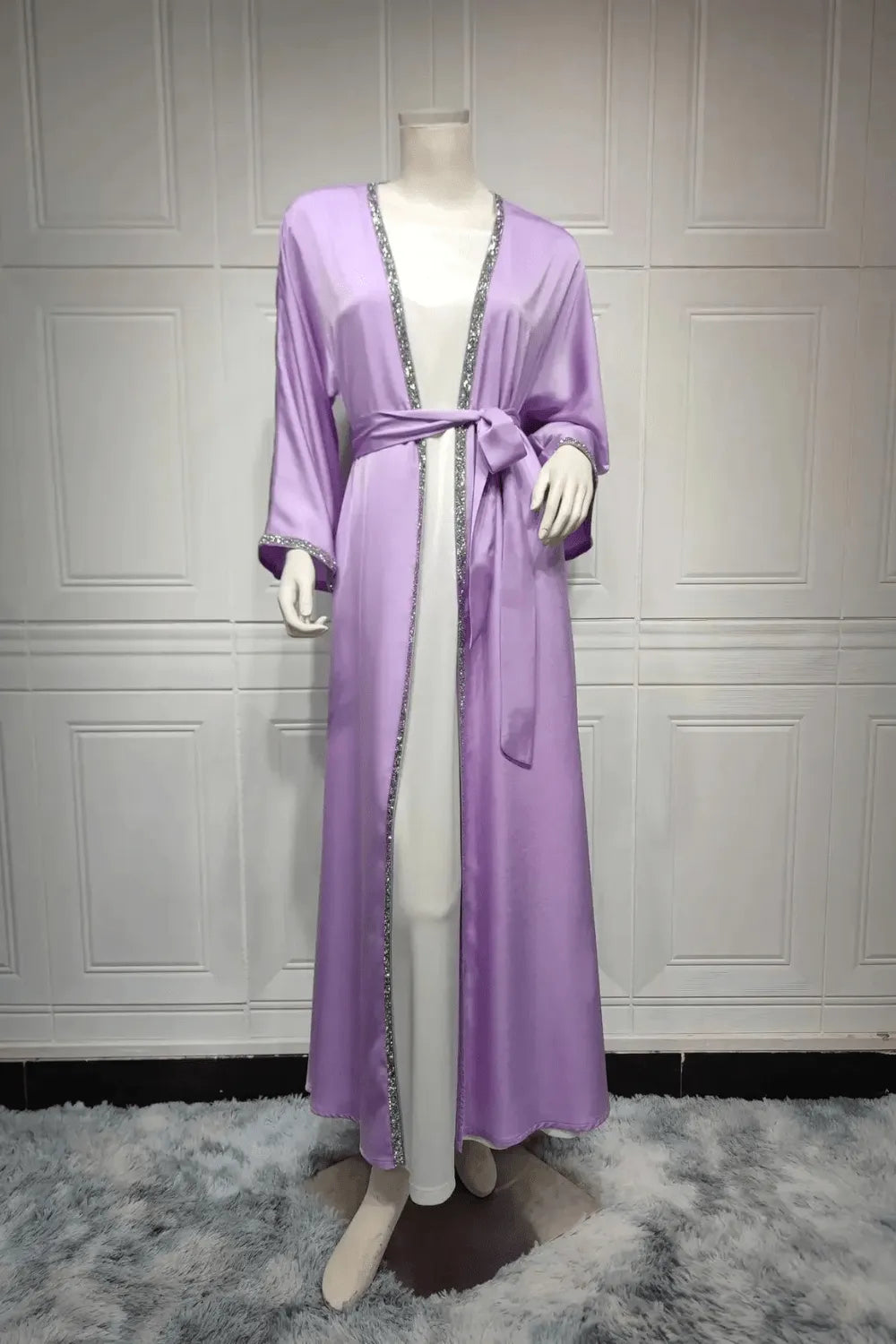 Kimono élégant pour soirée femme ambiance chic Violet / XXL Peignoir et bain