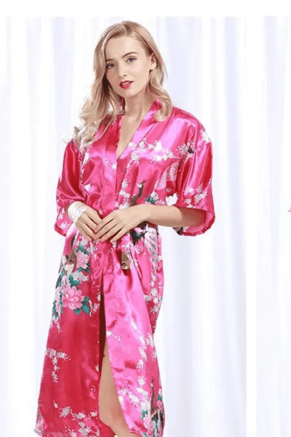 Kimono élégant rose pour femme ambiance zen 3XL Peignoir et bain