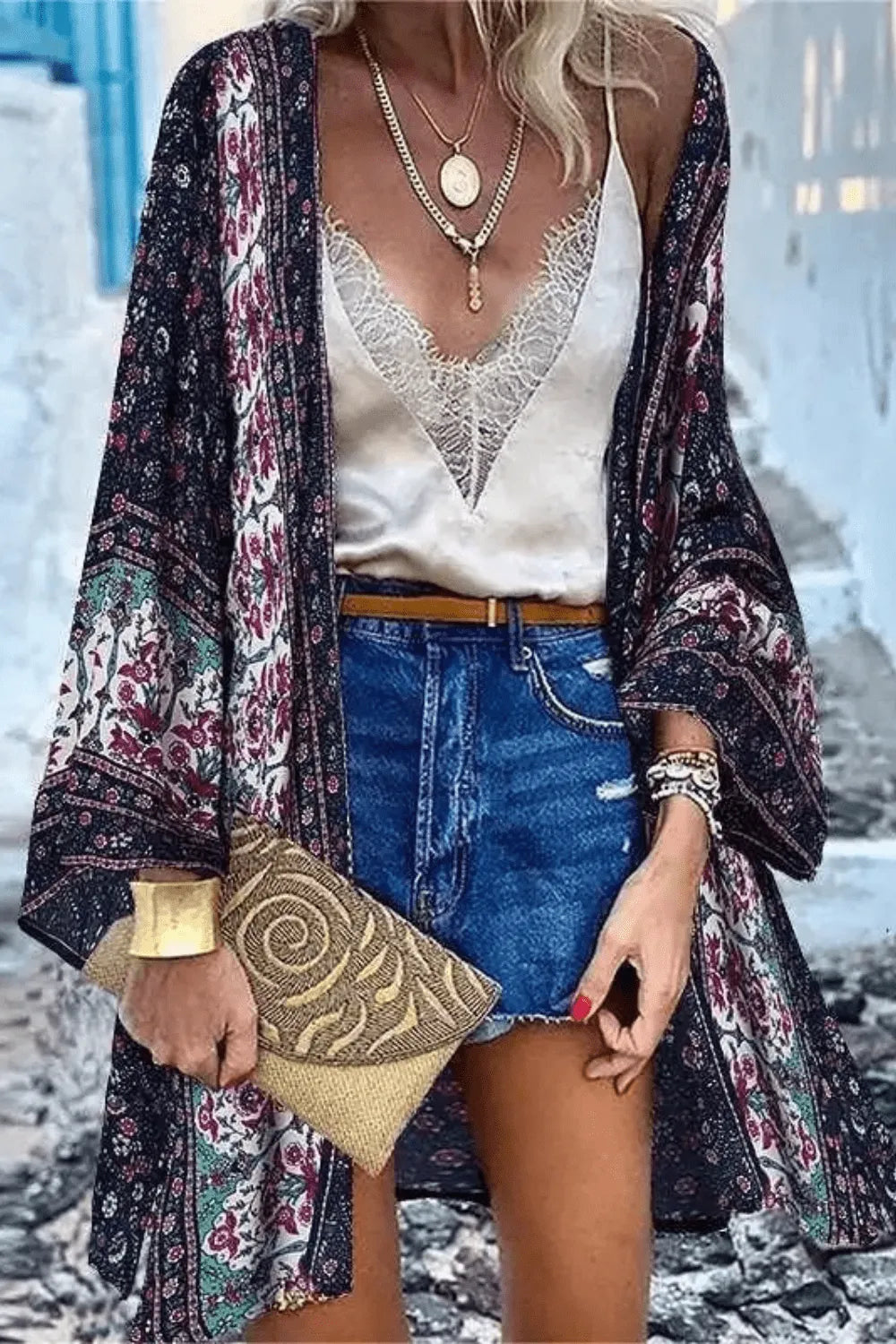 Kimono élégant style moderne pour femme Peignoir et bain