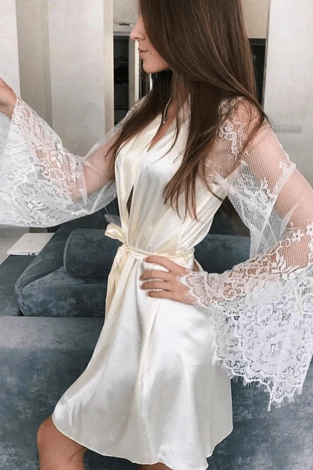 Kimono élégant style sexy pour femme Peignoir et bain