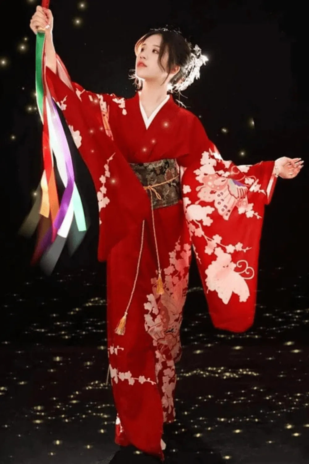 Kimono élégant traditionnel pour femme Taille unique Peignoir et bain