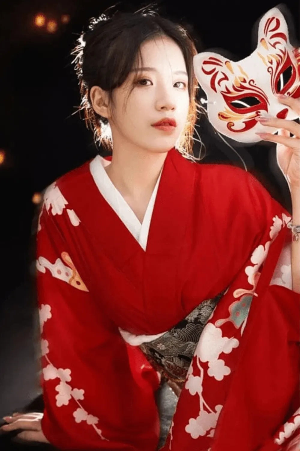 Kimono élégant traditionnel pour femme Taille unique Peignoir et bain