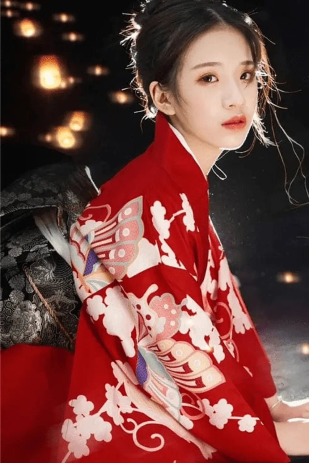 Kimono élégant traditionnel pour femme Taille unique Peignoir et bain