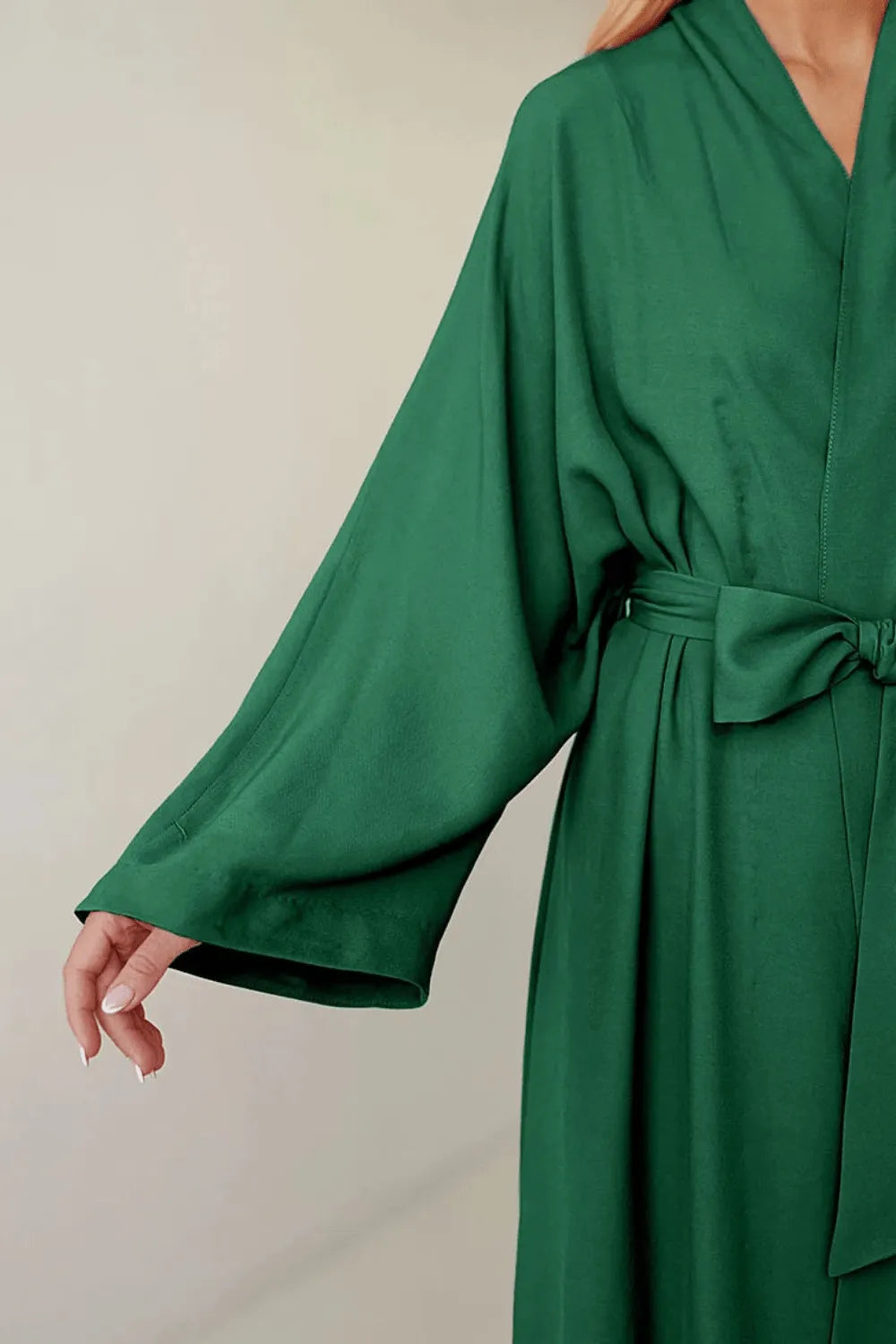 Kimono élégant vert pour moments détente Peignoir et bain