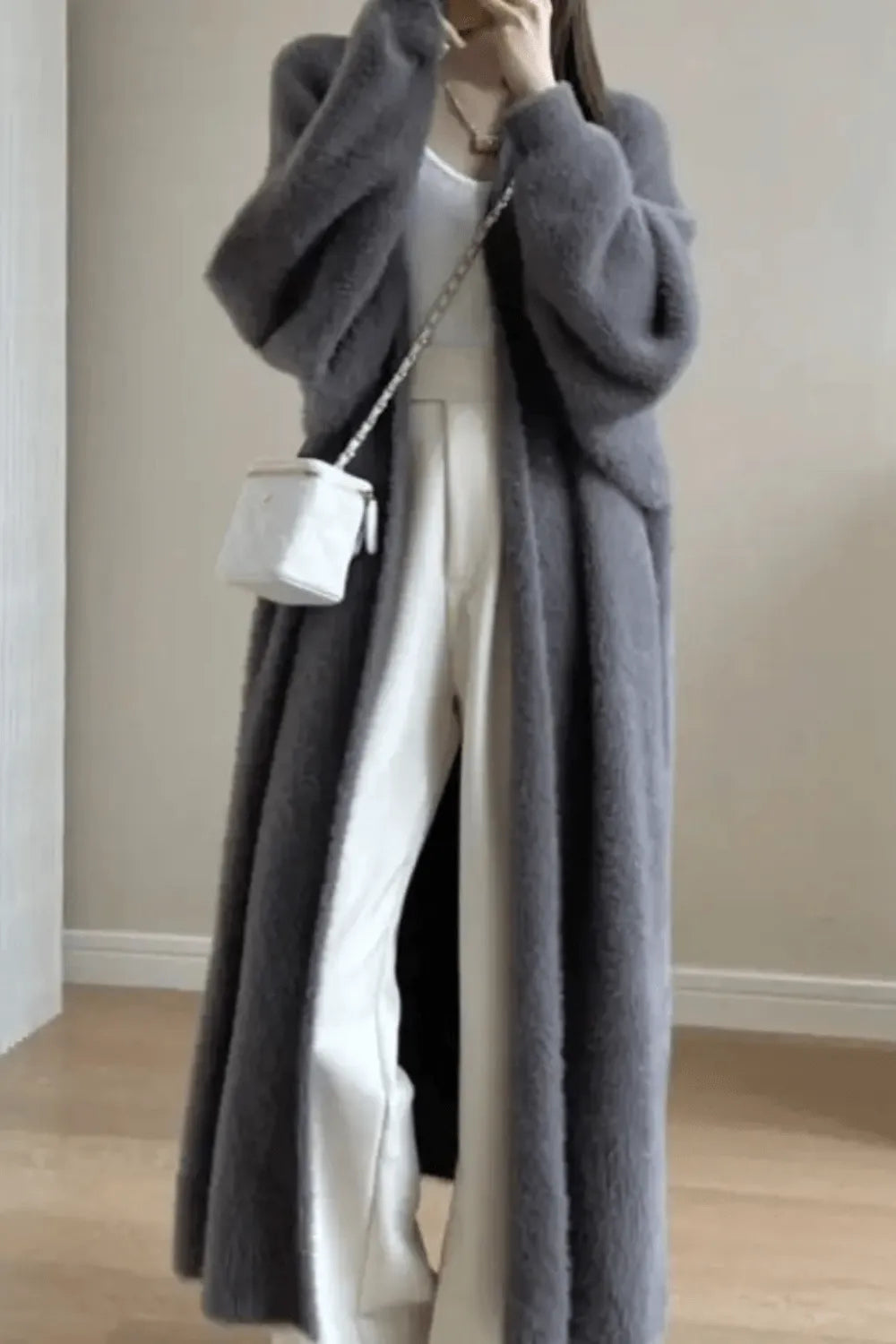 Kimono épais pour femme style hiver élégant Gris / 1m50 à 1m80 ≃ 70kg Peignoir et bain