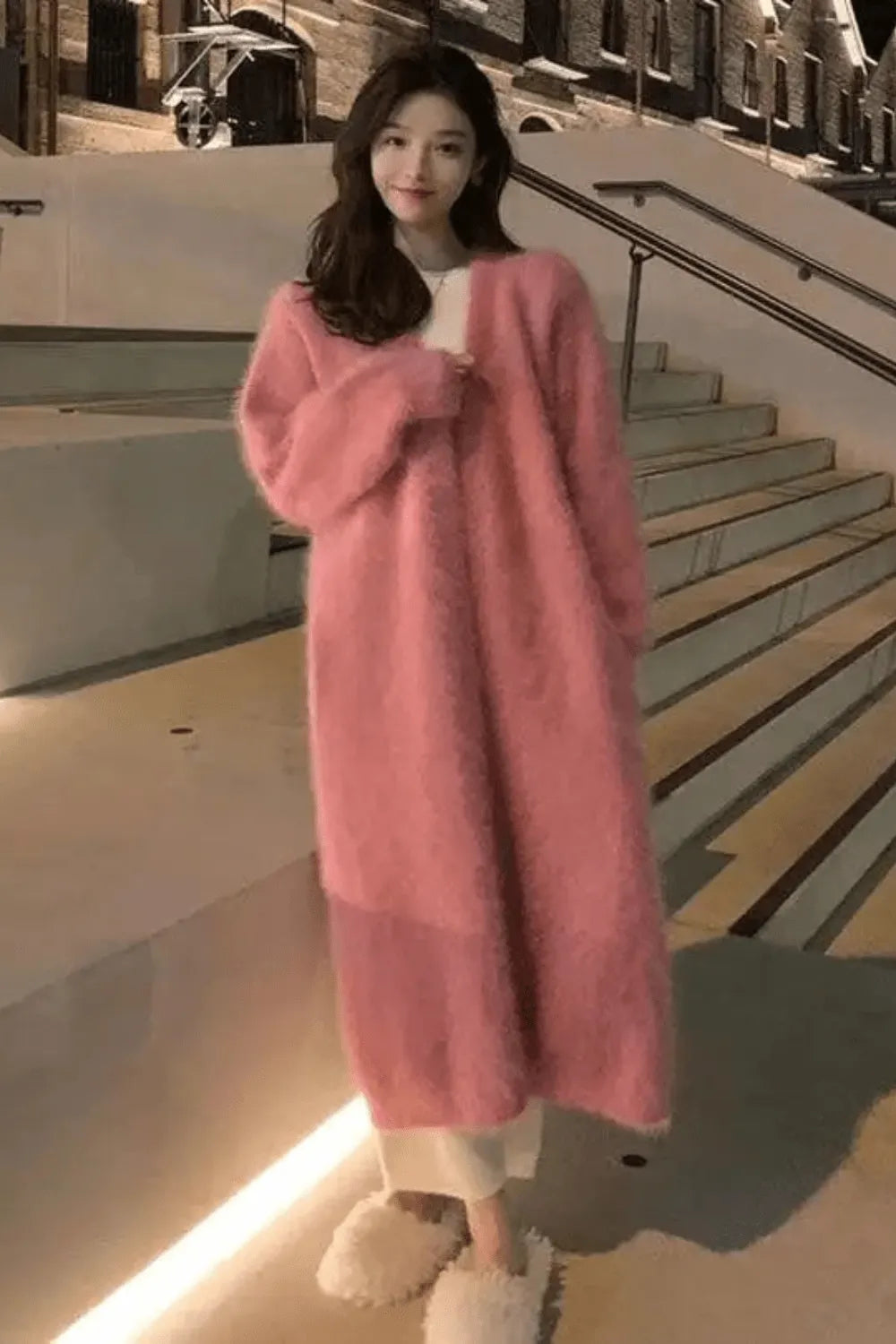 Kimono épais pour femme style hiver élégant Rose / 1m50 à 1m80 ≃ 70kg Peignoir et bain