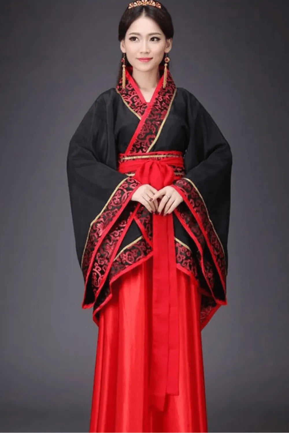 Peignoir élégant motifs asiatiques femme