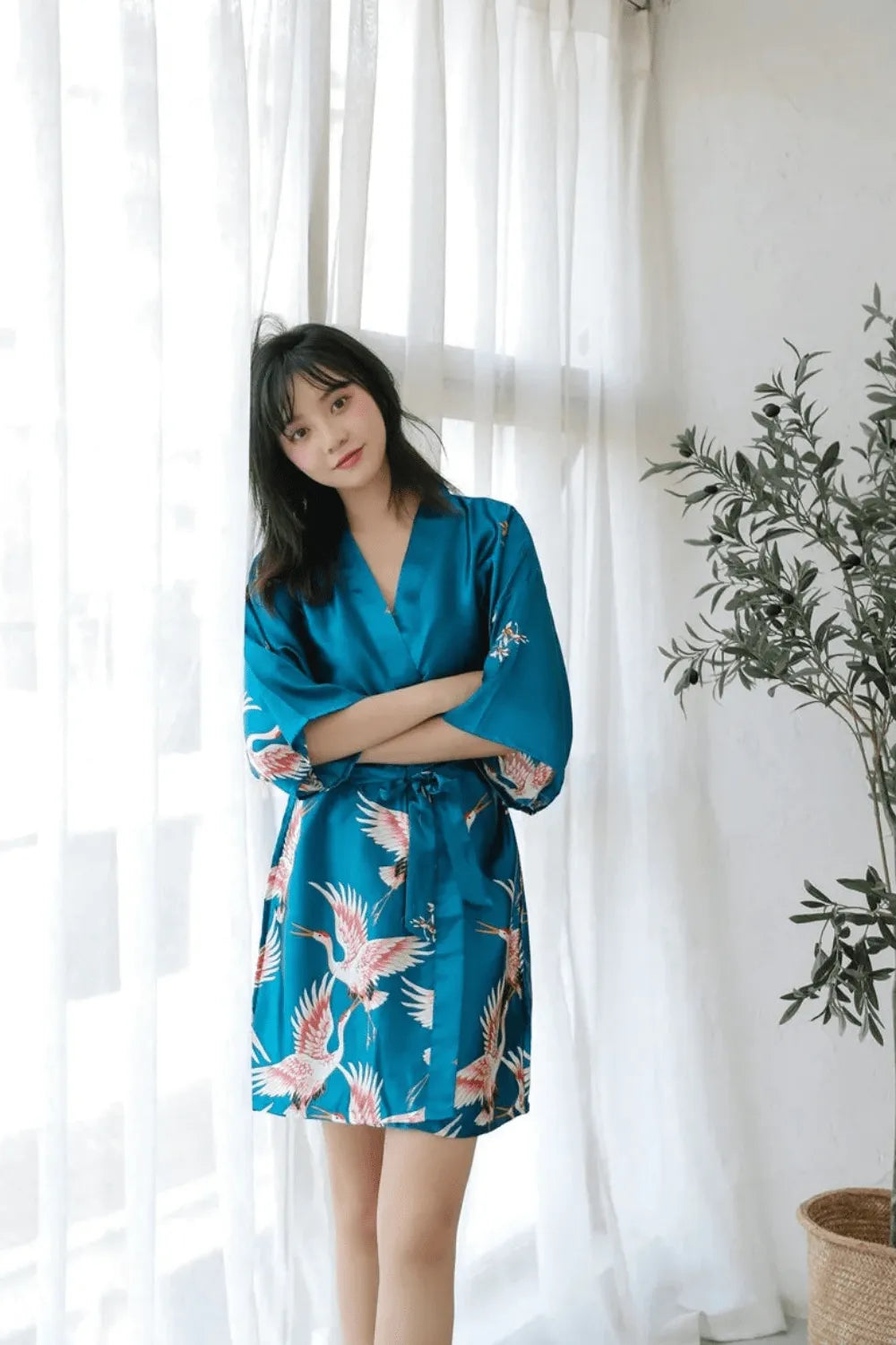 Peignoir élégant kimono pour femme style japonais