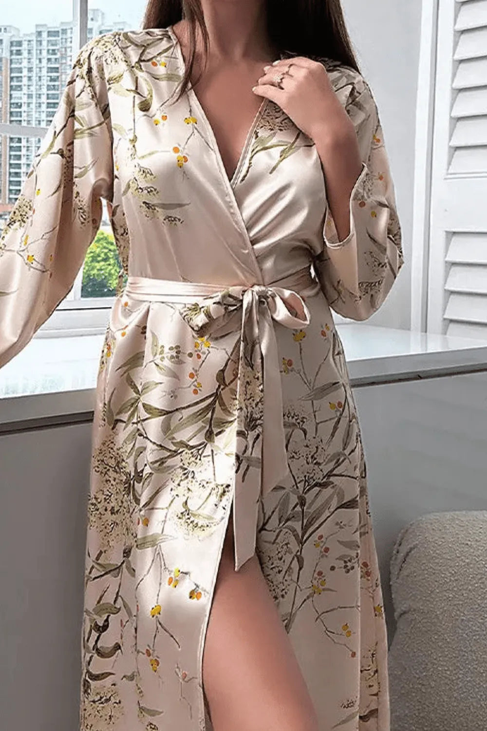 Kimono élégant motif floral pour femme