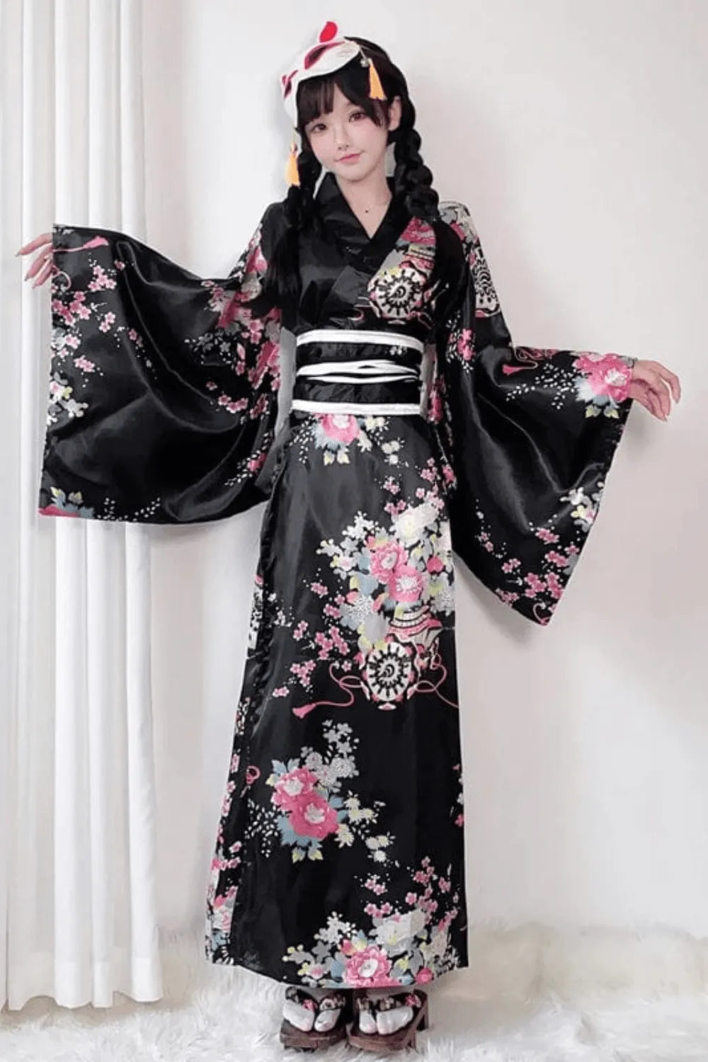 Kimono japonais élégant pour femme Taille unique Peignoir et bain