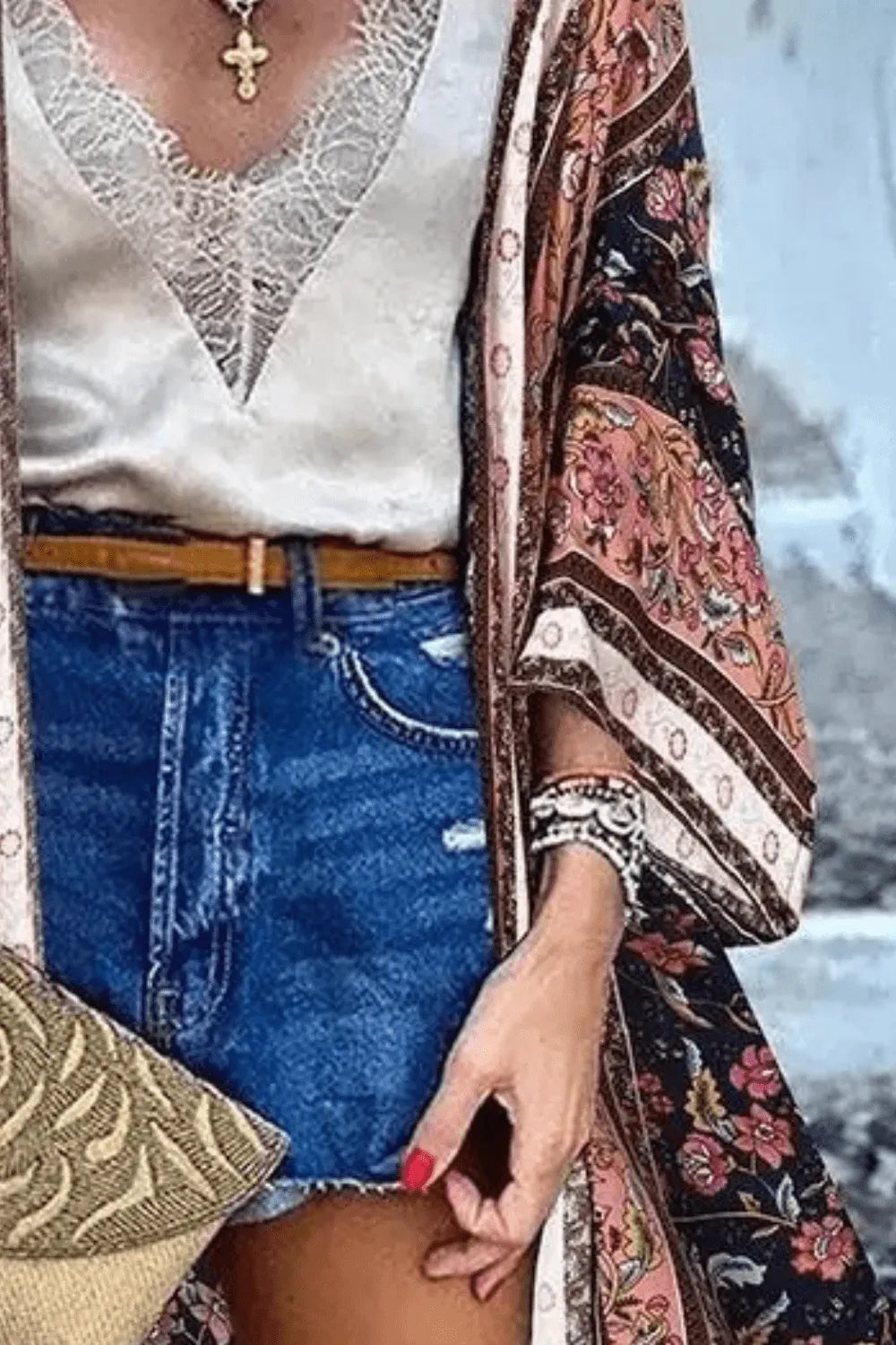 Kimono léger d'été élégant pour femme Peignoir et bain