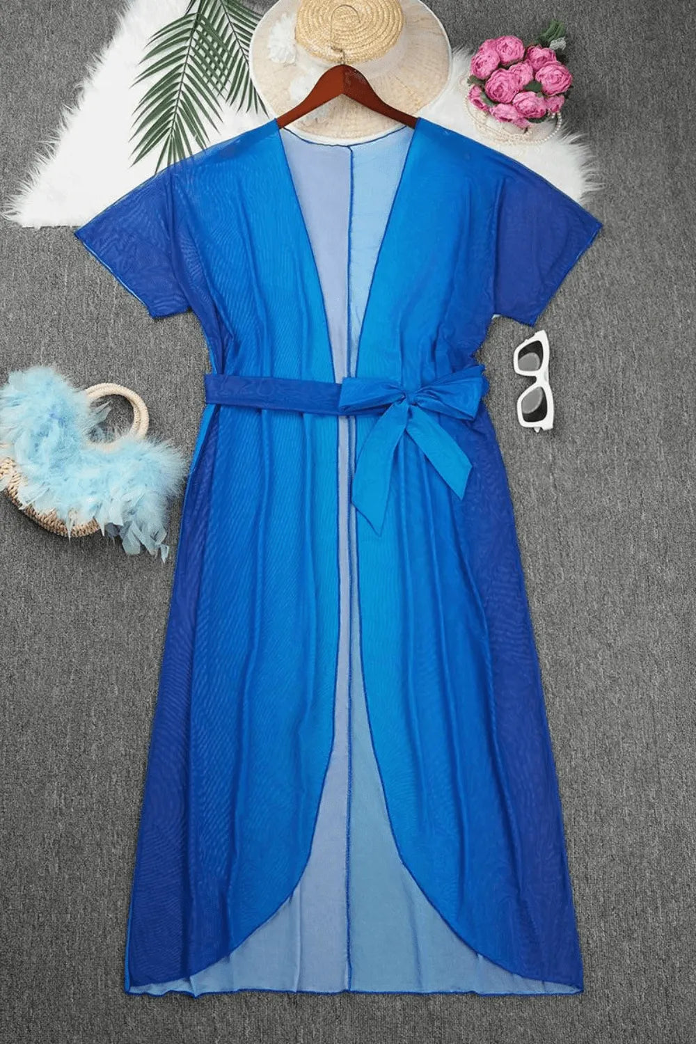 Kimono léger floral pour femme plage été Peignoir et bain