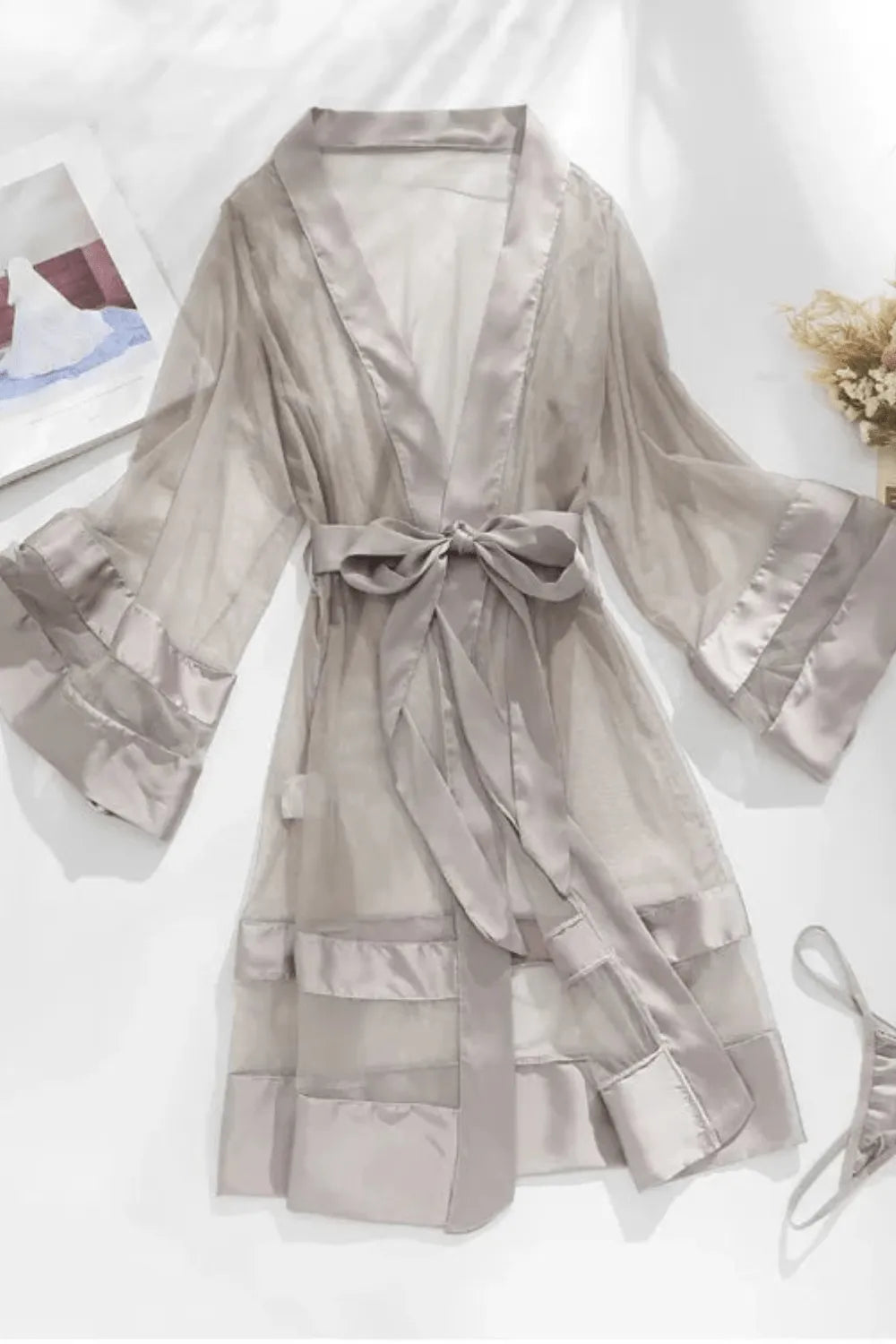 Kimono mariage élégant pour cérémonie romantique Taille unique Peignoir et bain